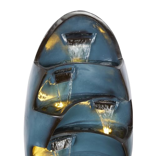 39" Tall 5 Tier Cascading Waterfall Fountain with LED Lights