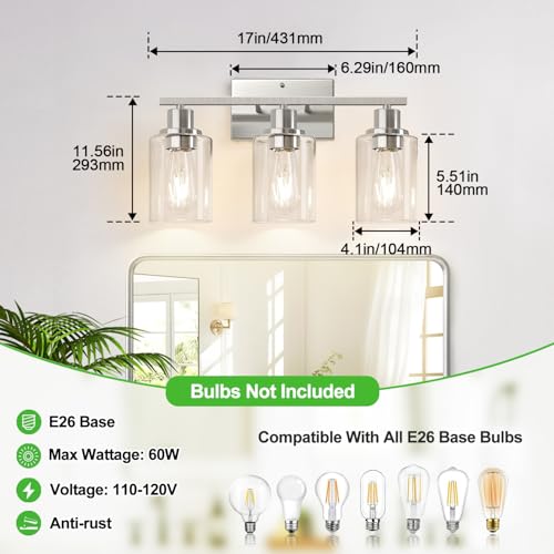 3 Light Bathroom Light Fixtures