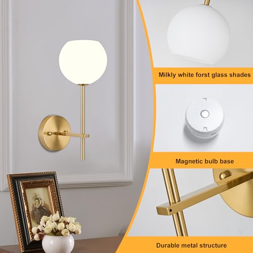 Gold Battery Operated Wall Sconces Set of 2 (2 Count)