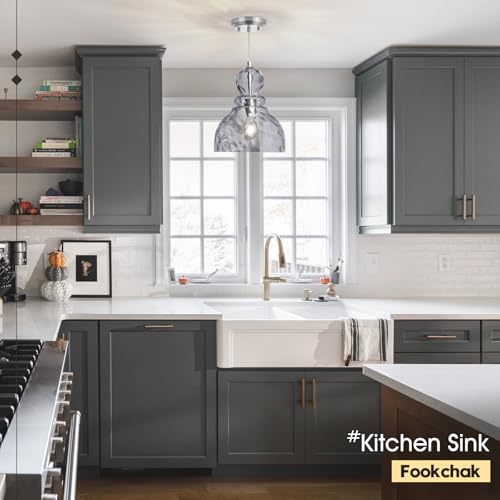 Hammered Glass Pendant Light Smoked Grey Kitchen Island Lights 10in Large Chrome Pendant Hanging Light for Dining Room Kitchen Sink Hallway Entrance