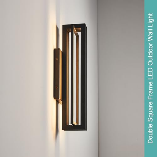 Double Square Frame Outdoor LED Wall Light