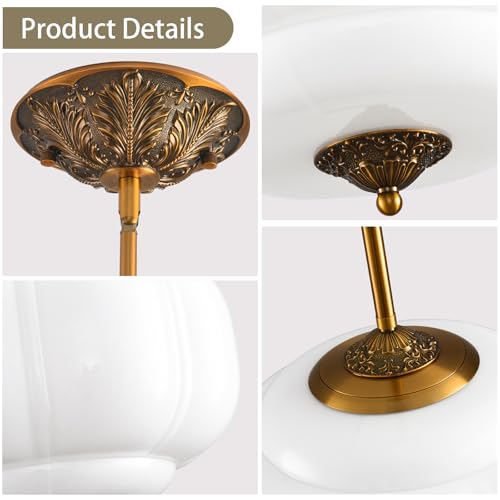 15 in White Milk Glass Ceiling Light Fixture