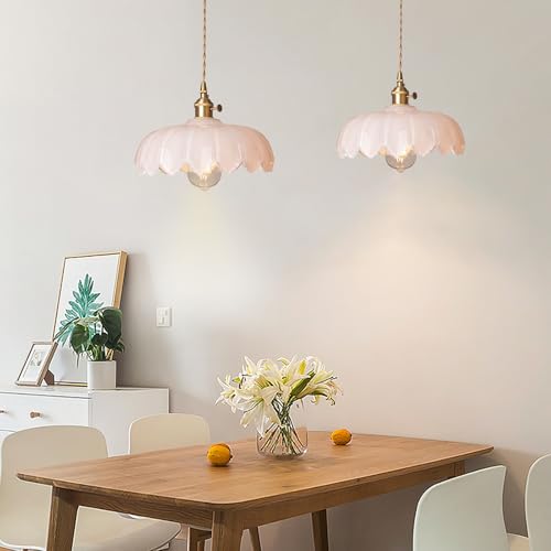 Milk White Glass Pendant Light Fixtures Medium 9.8 Inches Lampshade Gold Brass Finish and Switch Vintage Pendant Ceiling Lamp Copper Pendant Lighting