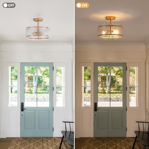 Gold Semi Flush Mount Ceiling Light