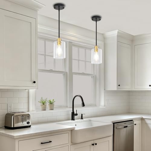 3 Pack Glass Pendant Lights Kitchen Island Modern Hanging Light