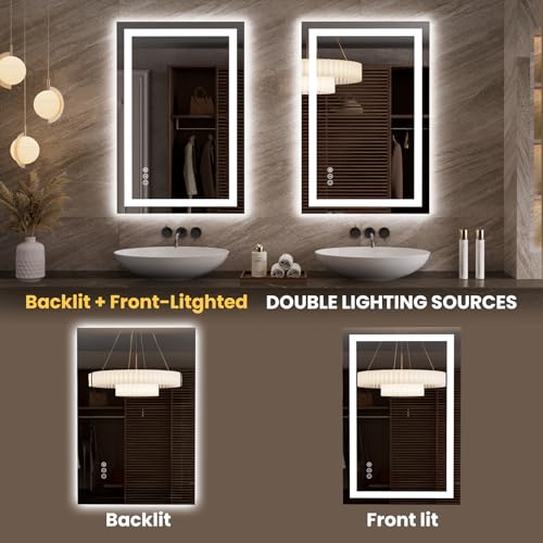 23.6"x35.4" LED Bathroom Mirror with Lights