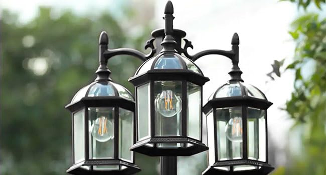 Aluminum Outdoor Lamp Post Birdcage
