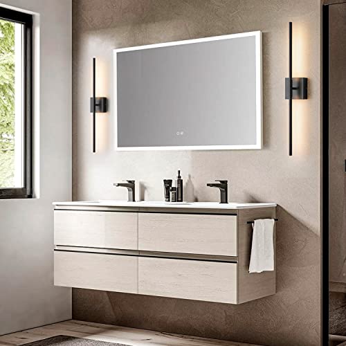 Wall Sconces Set of Two Matte Black Wall Light Fixtures Wall Lamp with Led 3000K 12W Sconces Wall Lighting Wall Lights Sconces Wall Decor Set of 2 Black Wall Sconce Wall Lamps for Bedrooms (2 Count)