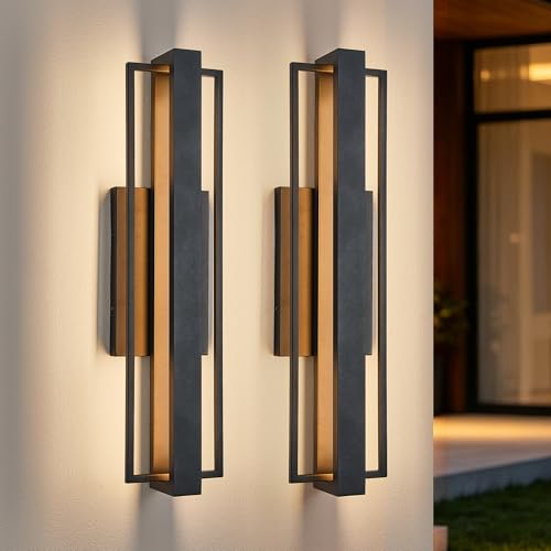 2 Pack 23 inch Modern Large Outdoor Waterproof LED Wall Light (2 Count)