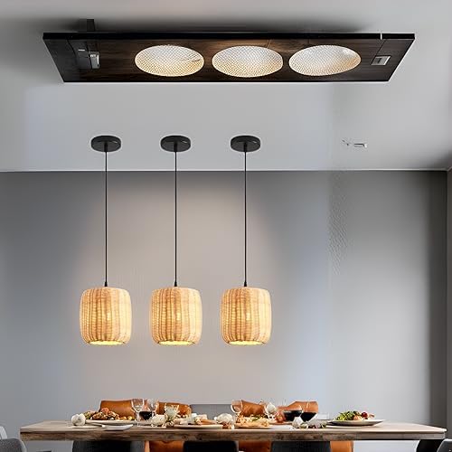 3 Pack Rattan Pendant Light (3 Count)