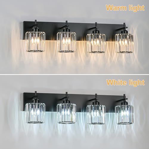 Black Crystal Bathroom Vanity Lights