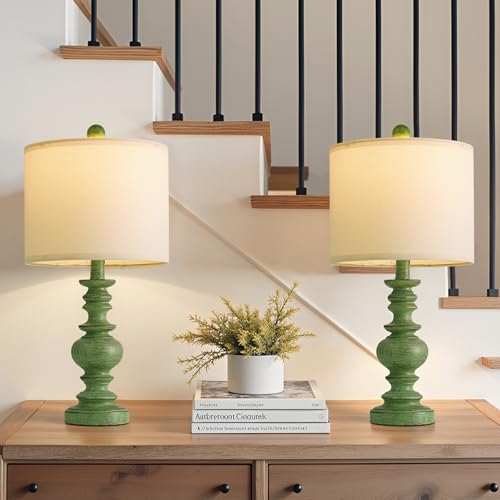 20" Sage Green Table Lamps Set of 2 (2 Count)
