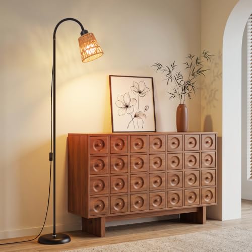 Boho Black Floor Lamp for Living Room (Black-1)