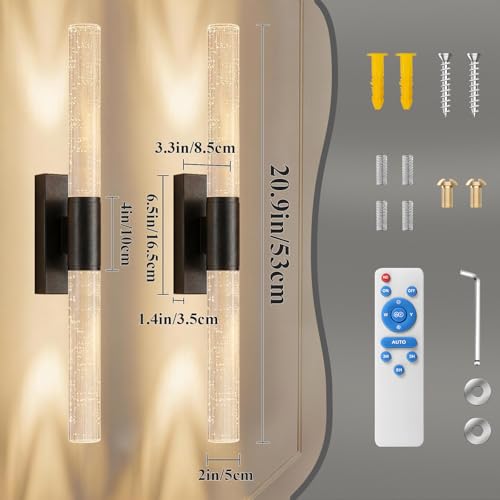 Battery Operated Wall Sconces Set of 2