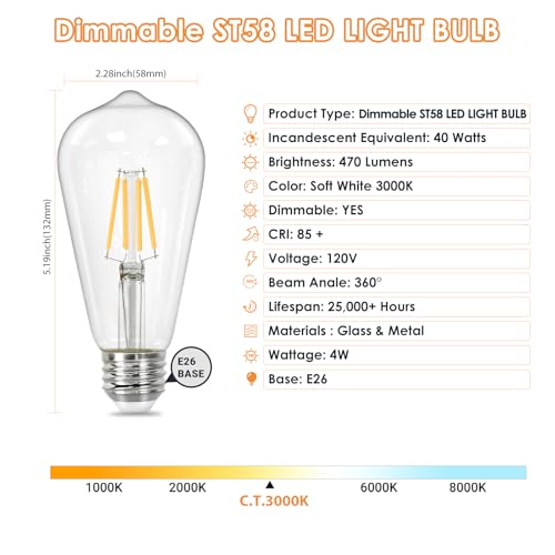 Vintage LED Edison Bulbs (6 Count)