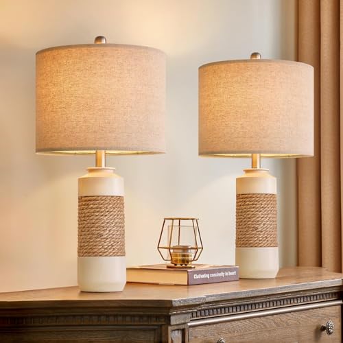 23.75" Bedside Table Lamps Set of 2 for Sleeping and Reading