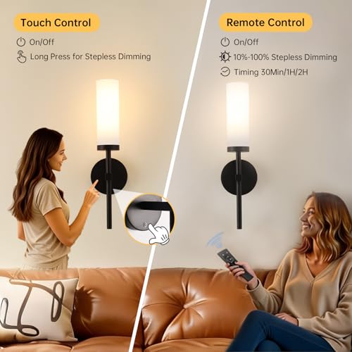Battery Operated Wall Sconces Set of 2 (2 Count)