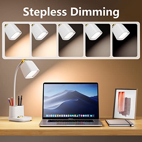 LED Desk Lamp with USB Charging Port Touch Control 3 Color Modes