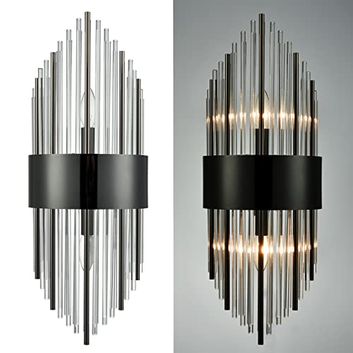 Modern 2 Light Crystal Wall Sconces Set of Two (2 Count)