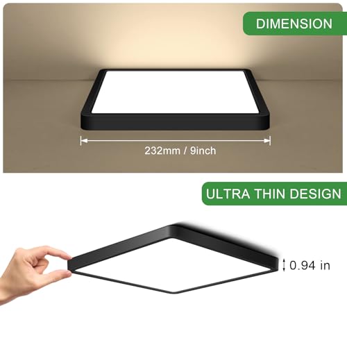 9Inch 18W Square LED Ceiling Light Fixtures Flush Mount