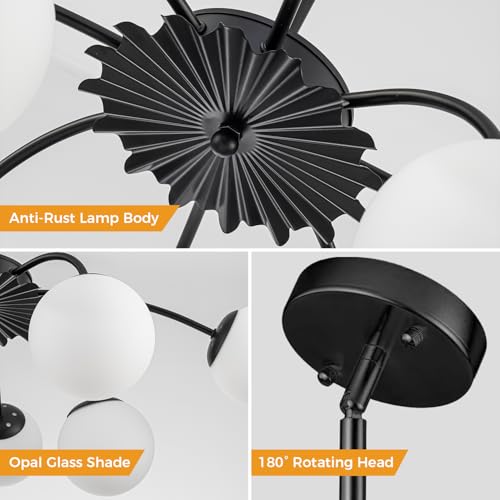 8 Light Milk Glass Pendant Light