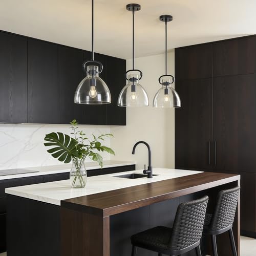 9.8'' Glass Pendant Lights Kitchen Island
