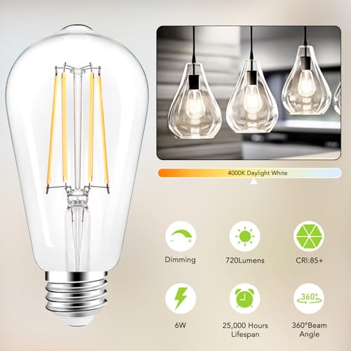 ST58 E26 LED Light Bulbs (4 Count)