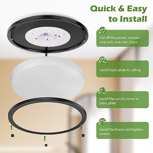 13IN Flush Mount LED Ceiling Light Fixture