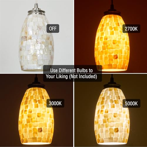 Coast 7" Pendant Light Glass Shades for Kitchen Island (2 Count)