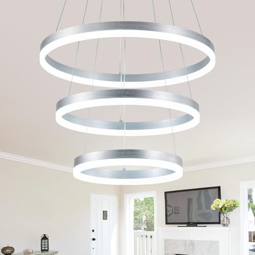 Dimmable 3 Ring LED Chandelier