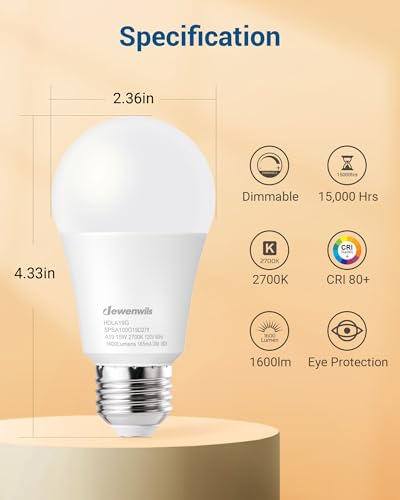 1600LM Dimmable LED Bulbs (4 Count)