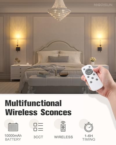 Crystal Inspired Bubble Wireless Wall Sconces (2 Count)