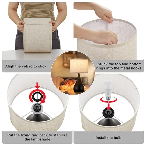 18.1'' Modern Touch Black Table Lamp Set of 2 with 3 Way Dimmable (2 Count)