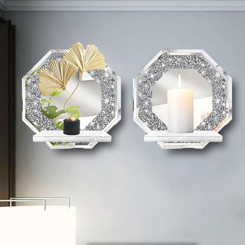 Crystal Crush Diamond Wall Candle Holder Set of 2 (2 Count)