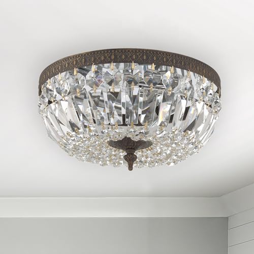 3 Light Clear Italian Crystal Flush Mount