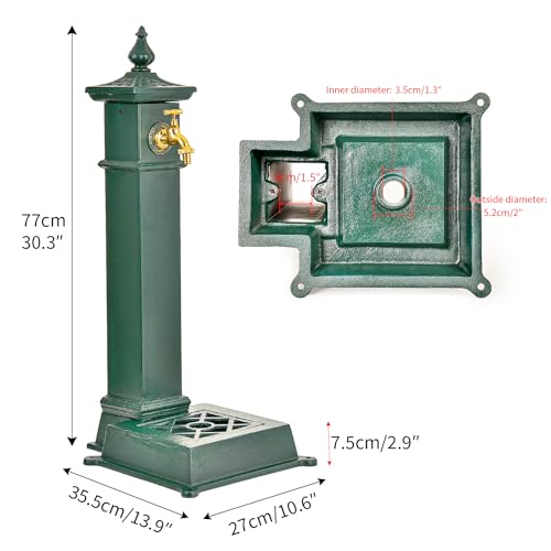 Freestanding Cast Iron Outdoor Water Column with Faucet
