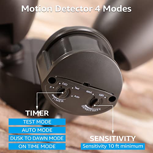LED Security Light Outdoor Motion Sensor Dusk to Dawn 3000K Bronze