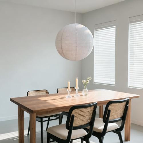 2PCS Hanging Lamp Shade Can replace Large paper lantern 20INCH Linen Pendant Light Shade Round Off (2 Count)