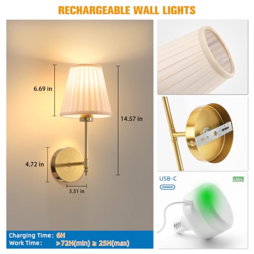 14.5 inch Battery Operated Wall Sconce Set of 2 (2 Count)