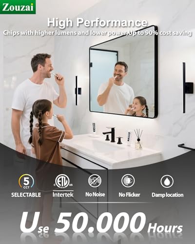 16 inch Black Modern LED Bathroom Vanity Light Bar