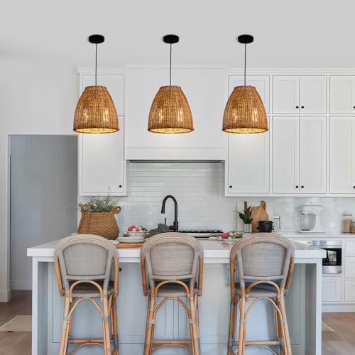 13.8" Rattan Pendant Light