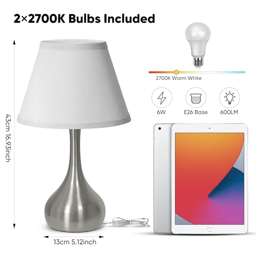 Touch Table Lamp for Bedroom Set of 2 (2 Count)