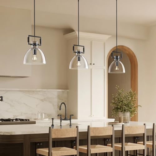 10 Inch Large Knurled Black Blown Glass Modern Kitchen Island Pendant Light Fixtures