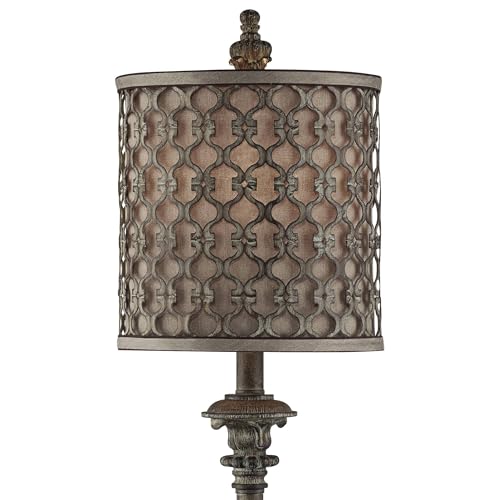 Vichelis 34" Large End Buffet Table Lamps Set of 2 Beige Candlestick (2 Count)
