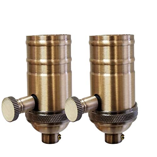 Vintage Turn Knob Dimmer Lamp Socket for Incandescent LED Bulbs (2 Count)