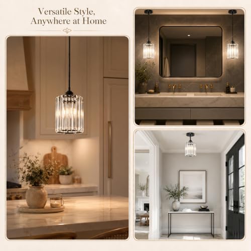 Matte Black Pendant Lights Kitchen Island 2 Pack