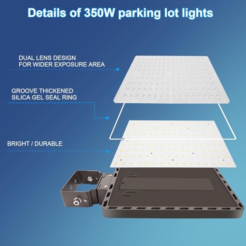 350W LED Parking Lot Flood Light with Trunnion Bracket for Street