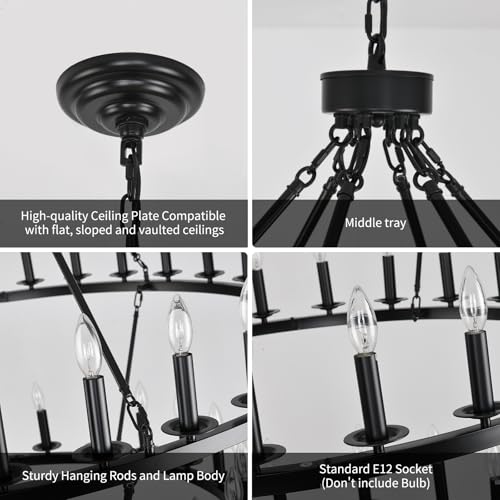 Extra Large 3 Tier Wagon Wheel Chandelier