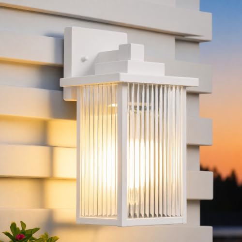 13" White Outdoor Wall Light