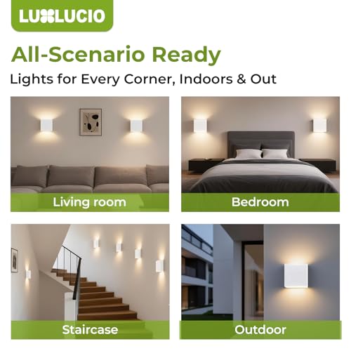 2 Pack Indoor Outdoor White Up and Down LED Wall Light (2 Count)